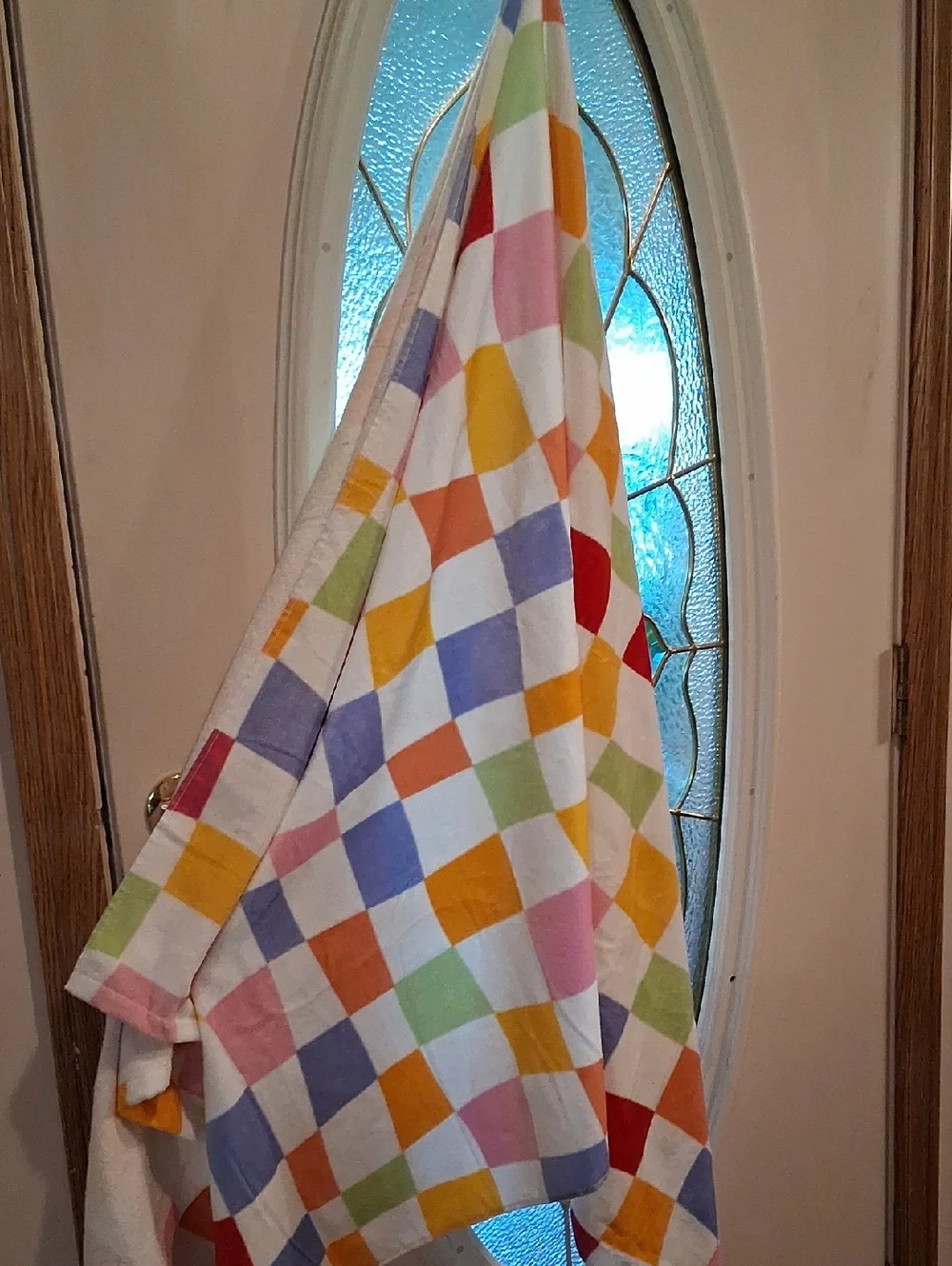Multicolor Checkered Beach Towel - Soft Cotton